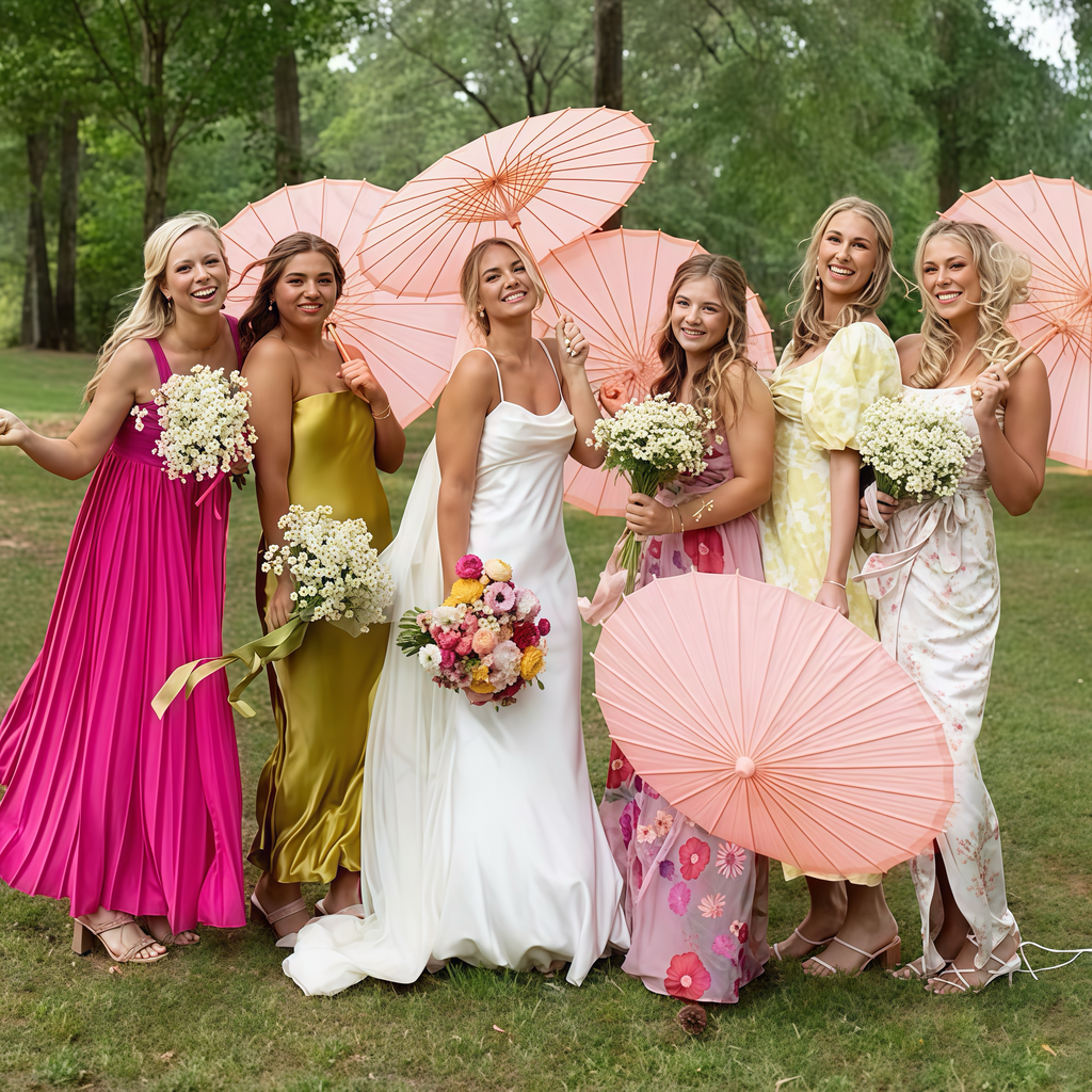 Customised Wooden Handle Paper Umbrella Parasols