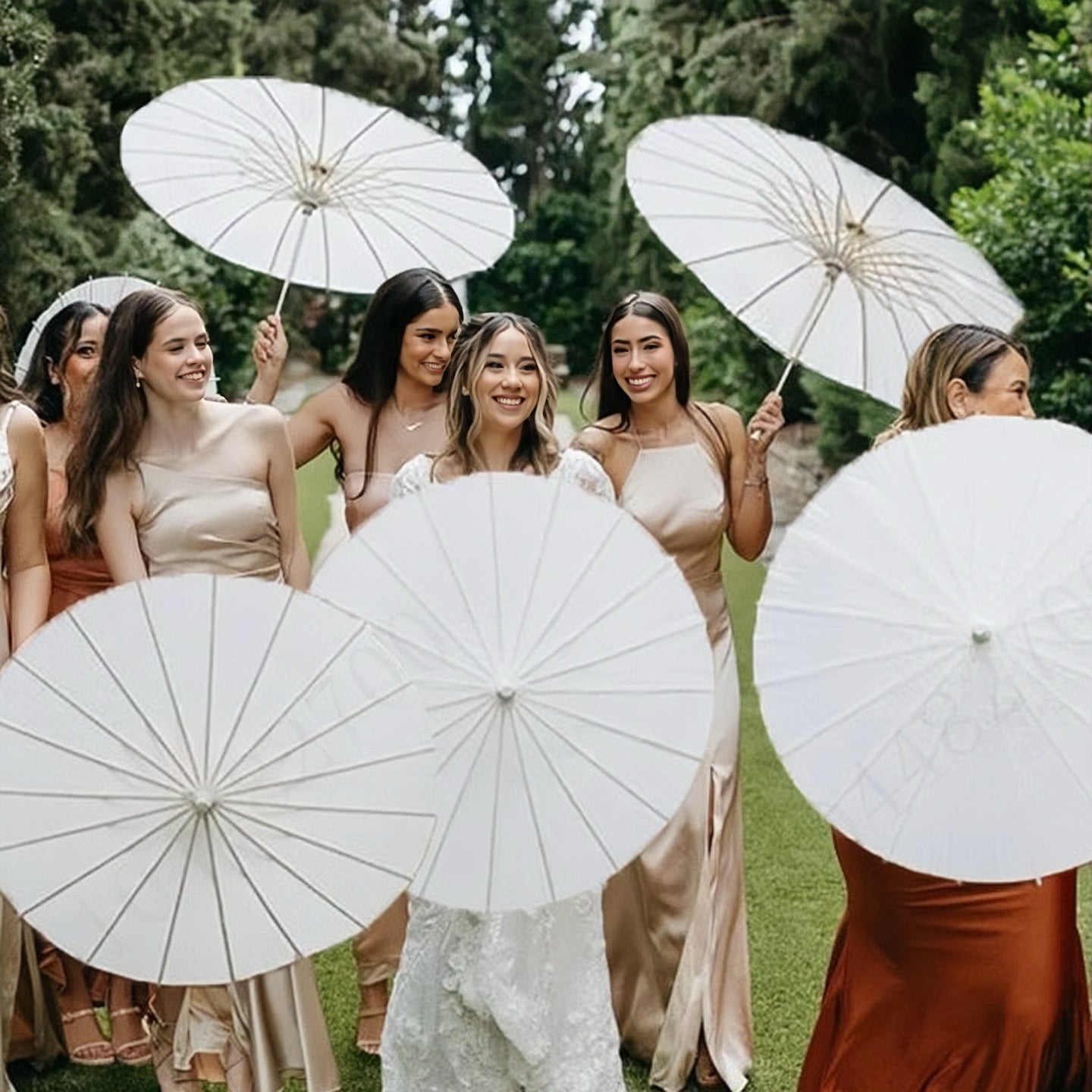 Customised Wooden Handle Paper Umbrella Parasols