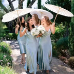 White Paper Umbrella Parasols Wooden Handle