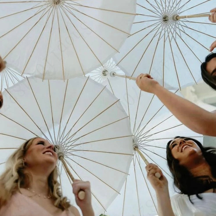 Customised Wooden Handle Paper Umbrella Parasols