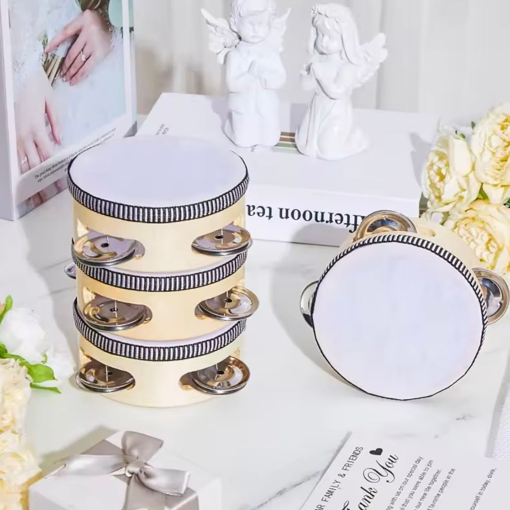 Wooden Handheld Tambourines Drums with Jingles
