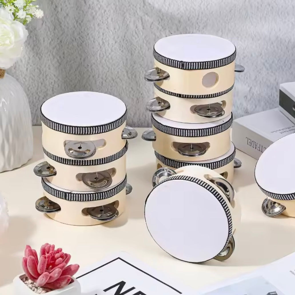 Wooden Handheld Tambourines Drums with Jingles