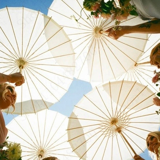 Customised Wooden Handle Paper Umbrella Parasols