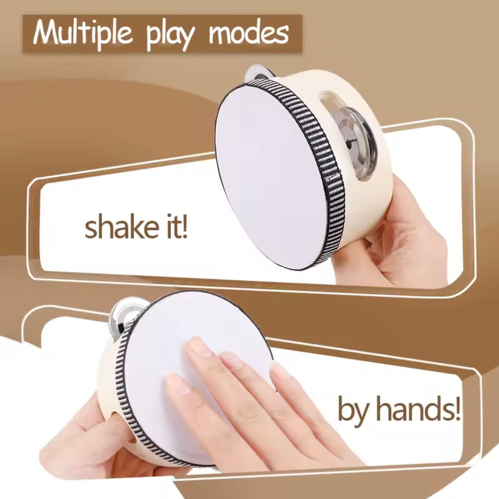 Wooden Handheld Tambourines Drums with Jingles