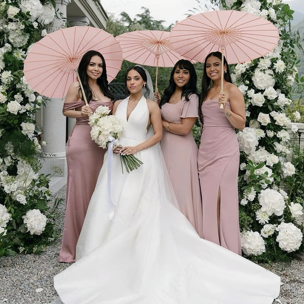 Customised Wooden Handle Paper Umbrella Parasols
