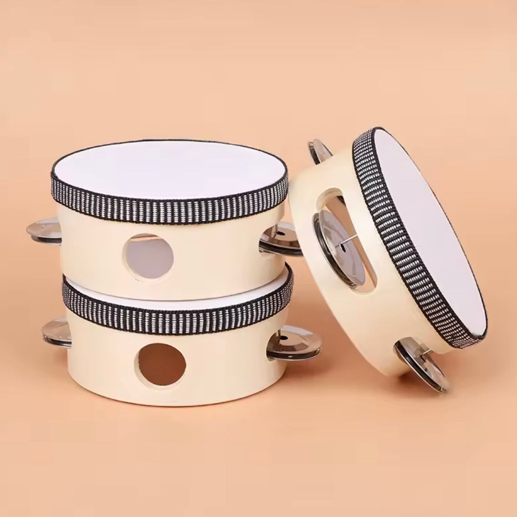 Wooden Handheld Tambourines Drums with Jingles