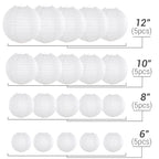 Mixed 6-12'' Colourful Paper Lanterns Optional LED Lights