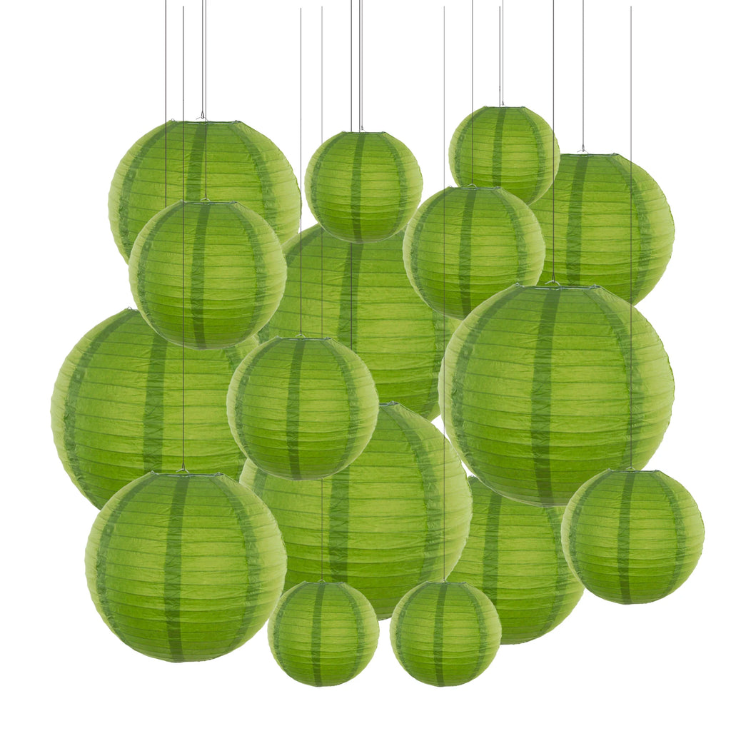 Mixed 6-12'' Colourful Paper Lanterns Optional LED Lights
