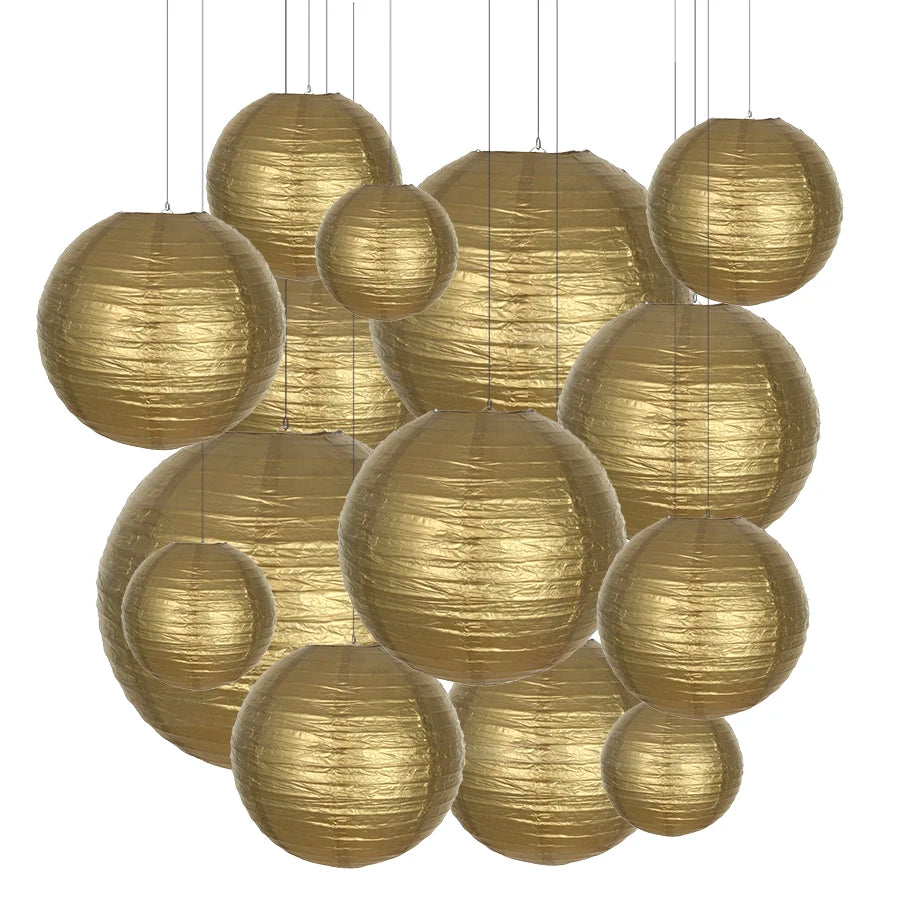 Mixed 6-12'' Colourful Paper Lanterns Optional LED Lights