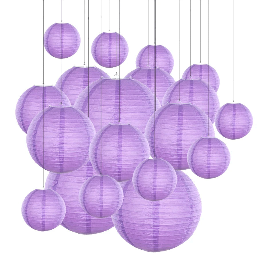 Mixed 6-12'' Colourful Paper Lanterns Optional LED Lights
