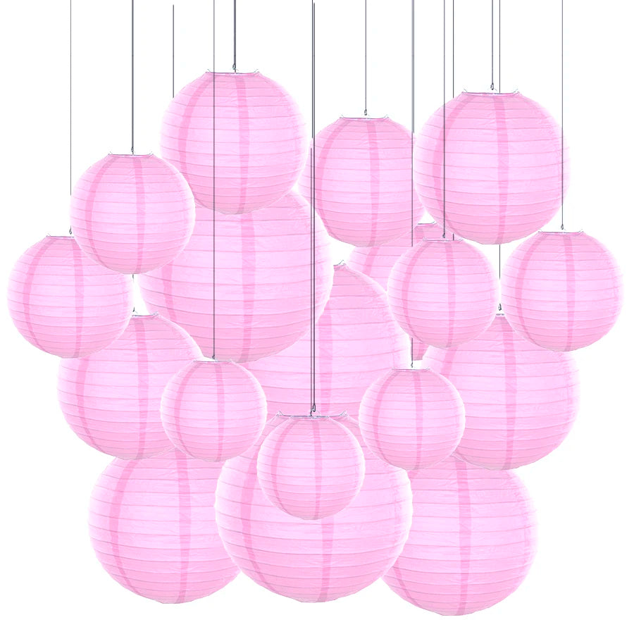 Mixed 6-12'' Colourful Paper Lanterns Optional LED Lights