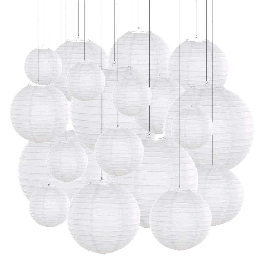 Mixed 6-12'' Colourful Paper Lanterns Optional LED Lights