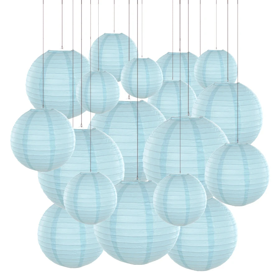 Mixed 6-12'' Colourful Paper Lanterns Optional LED Lights
