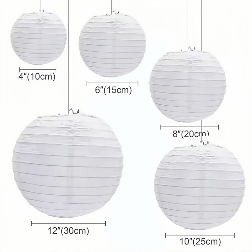 30/50/60PC Mixed 4-12'' Lantern Optional LED Lights