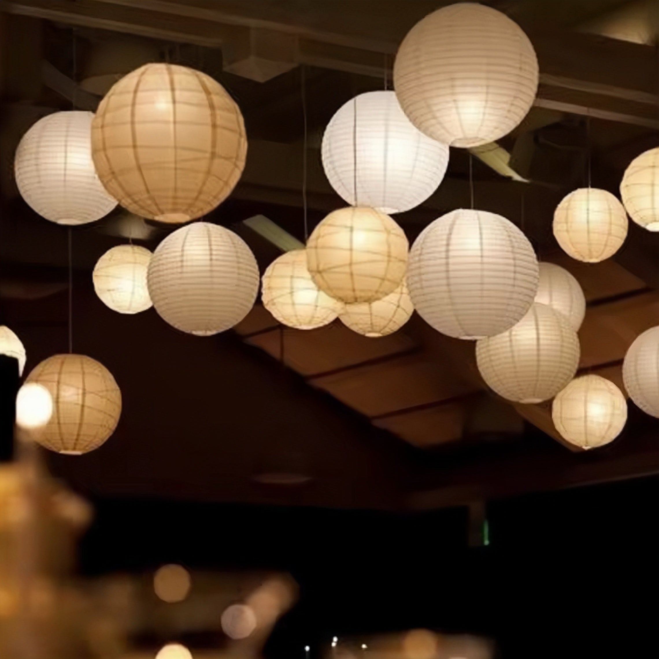 30/50/60PC Mixed 4-12'' Lantern Optional LED Lights