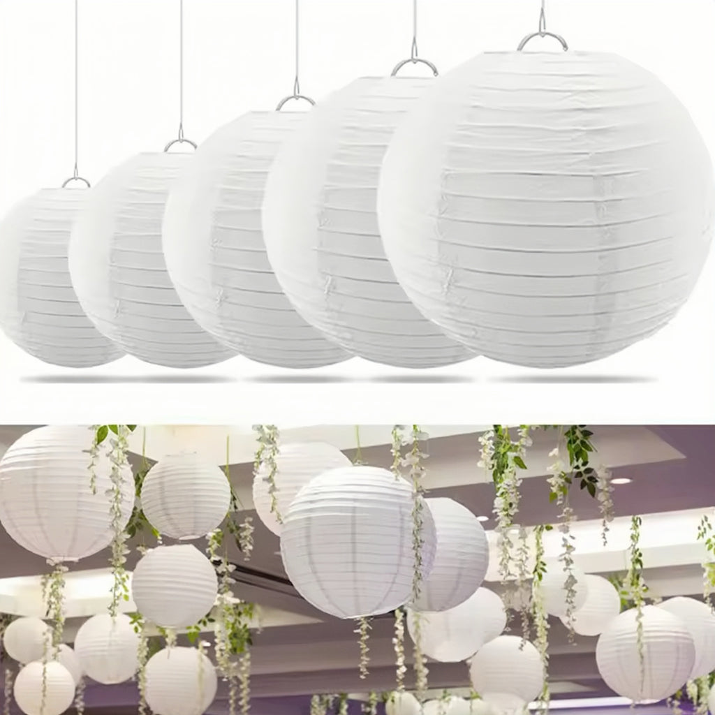 30/50/60PC Mixed 4-12'' Lantern Optional LED Lights