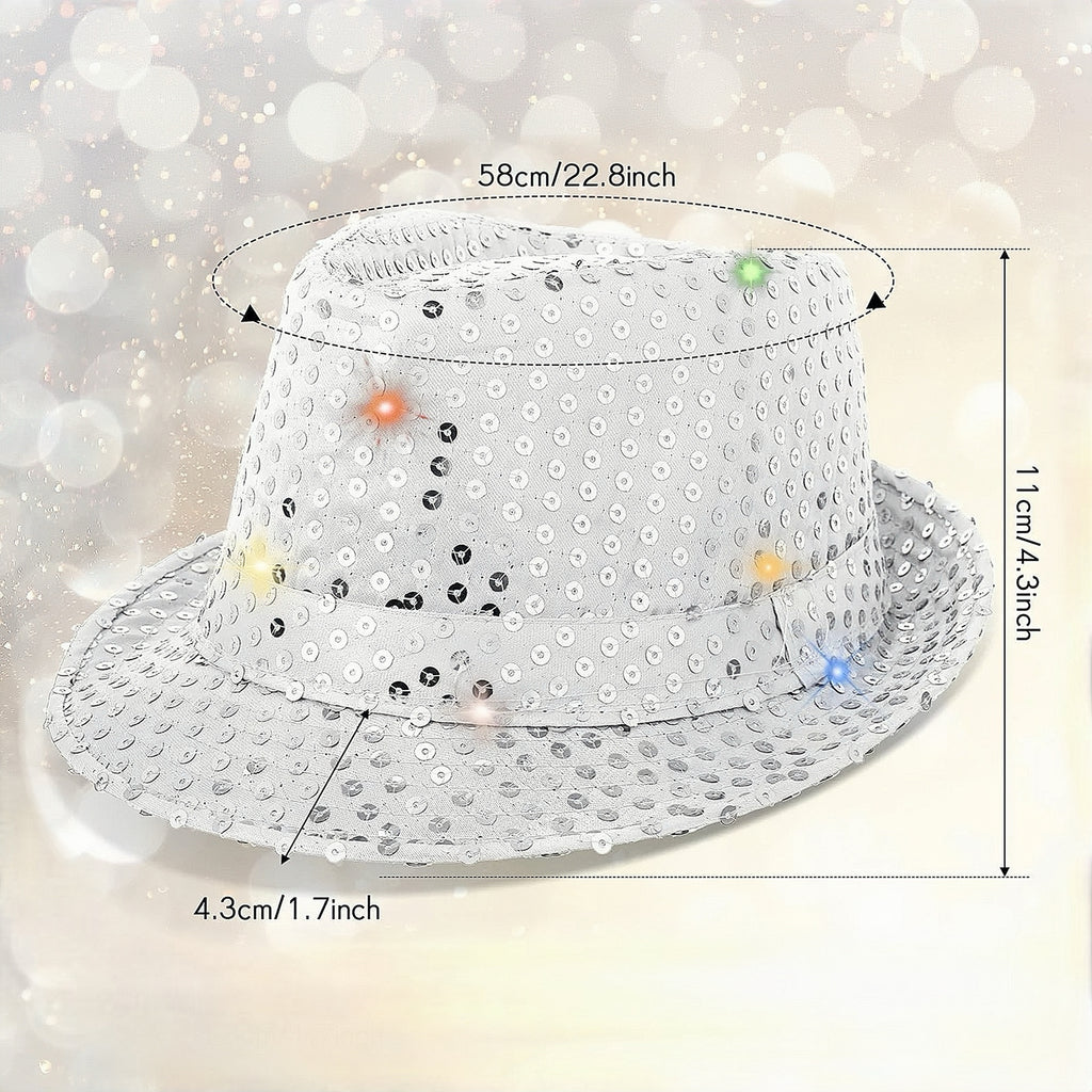 Light Up Straw Fedora Hats