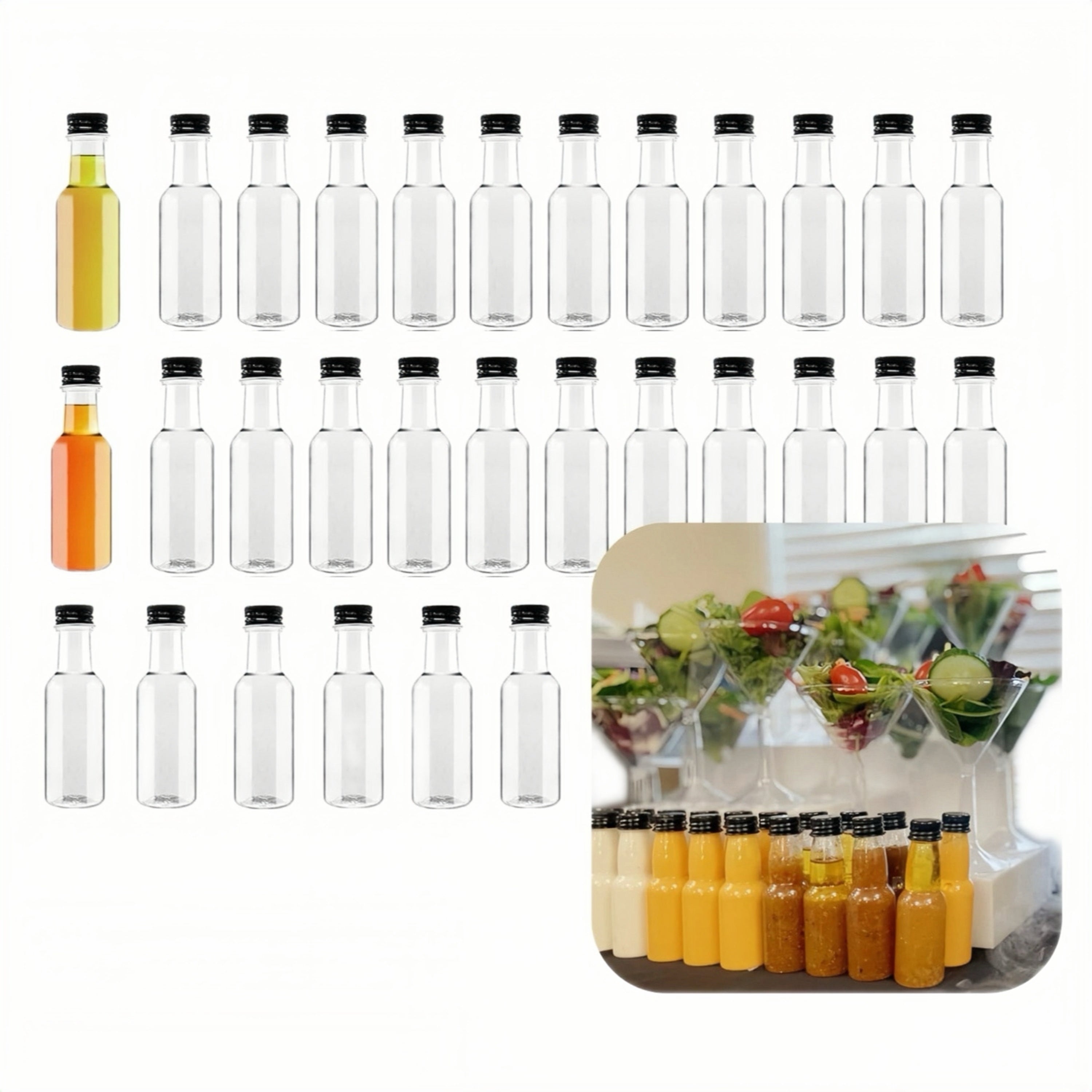 Mini Liquor Bottles with Funnels