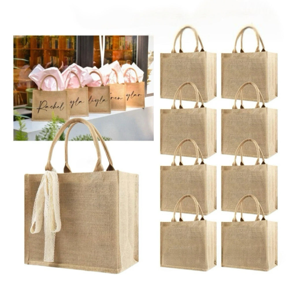Burlap Tote Bags with Handles