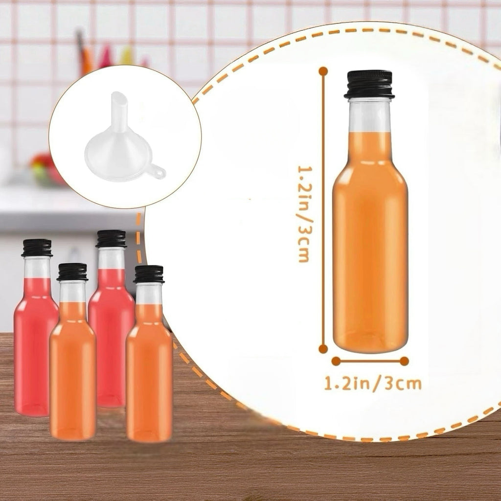 Mini Liquor Bottles with Funnels