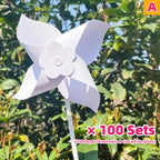 100PC Blank DIY Paper Pinwheels