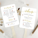 10/30PC Personalised Printed Paper Fans with Wooden Sticks