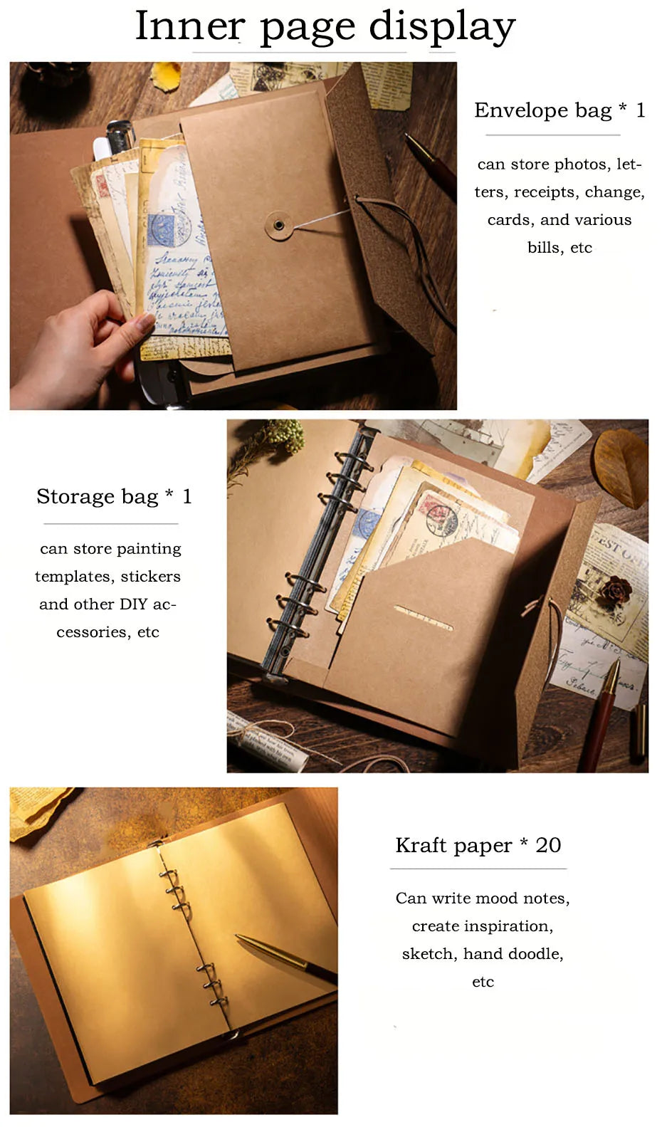 DIY Retro Leather Memory Book Photo Album