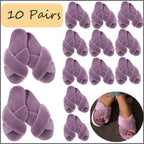 4-12 Sets Faux Fur Slippers
