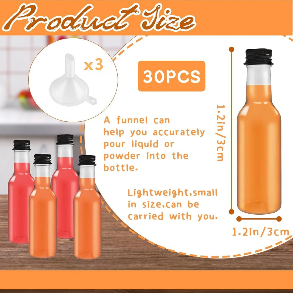 30-100PC Mini Liquor Bottles with Funnels