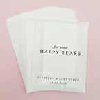 20/200PC 'For Your Happy Tears' Tissue Packets - Empty or Filled Tissue Bag (Can Be Personalised)