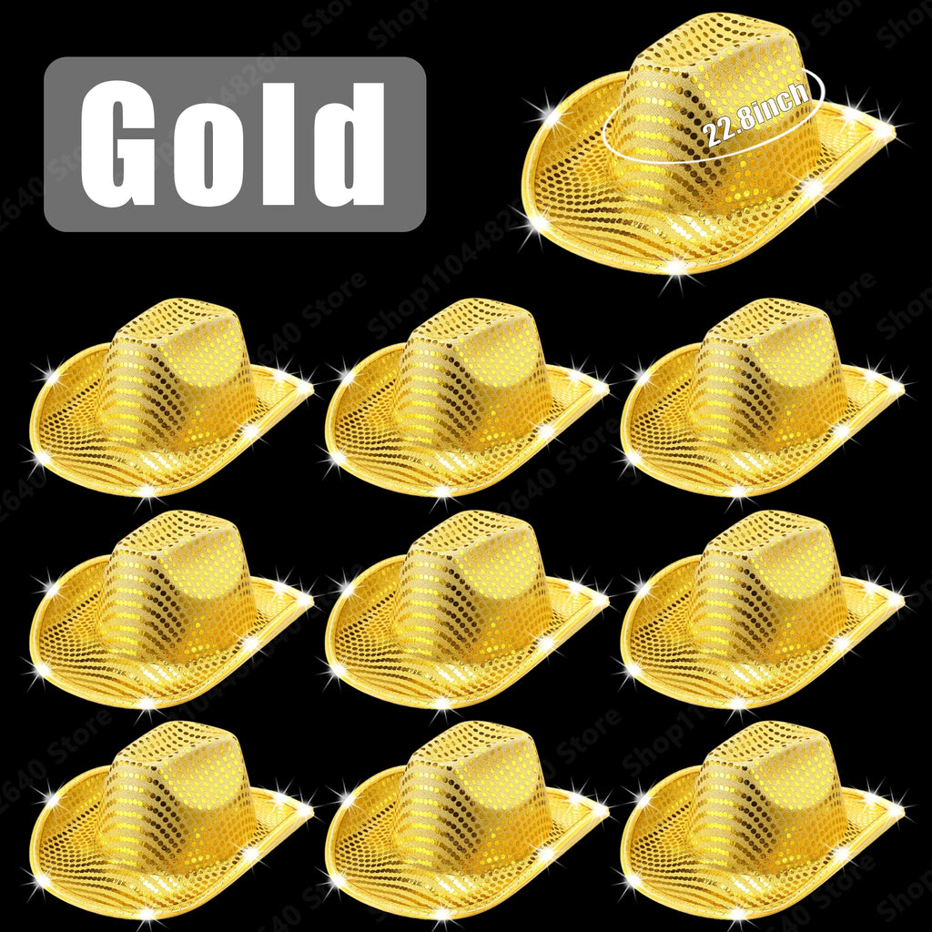 8-80PC Light Up LED Cowboy Hats
