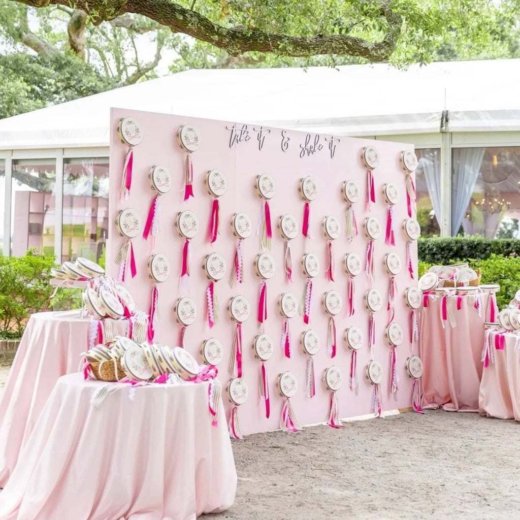 10-60PC 4/6/8Inch Wooden Handheld Tambourines Drums with Jingles