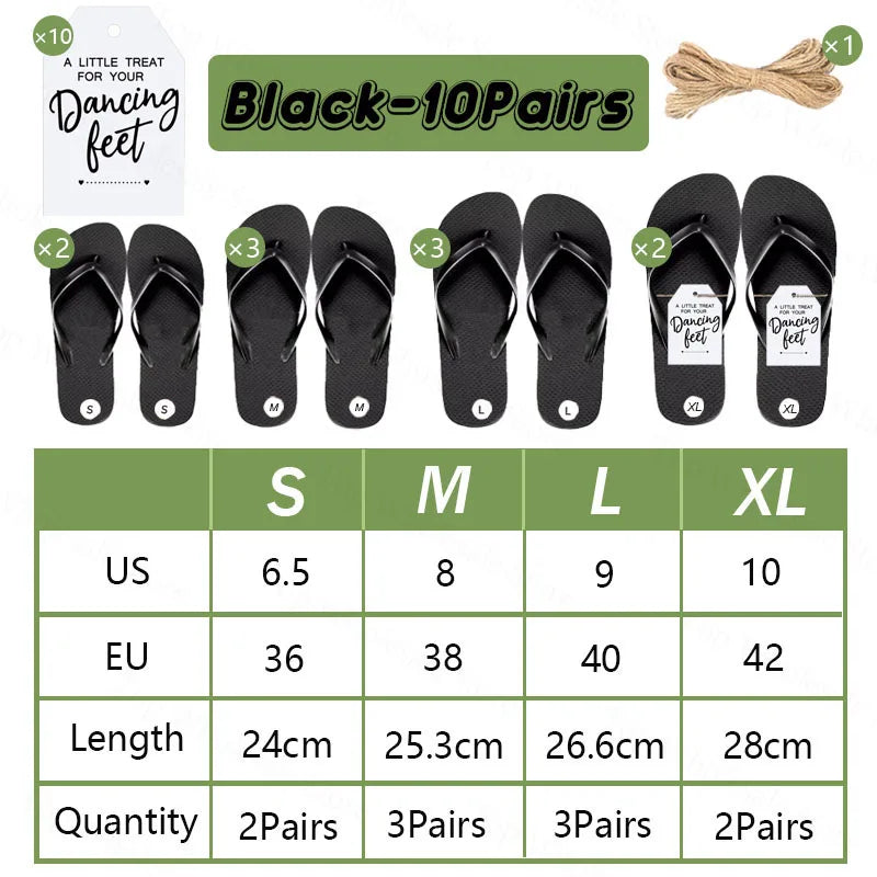 6-100 Pairs Flip Flops "A Little Treat For Your Dancing Feet" Tags