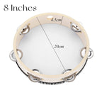 10-60PC 4/6/8Inch Wooden Handheld Tambourines Drums with Jingles