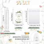 50/100PC Empty Bubble Wands with Gift Bag & Thank You Card