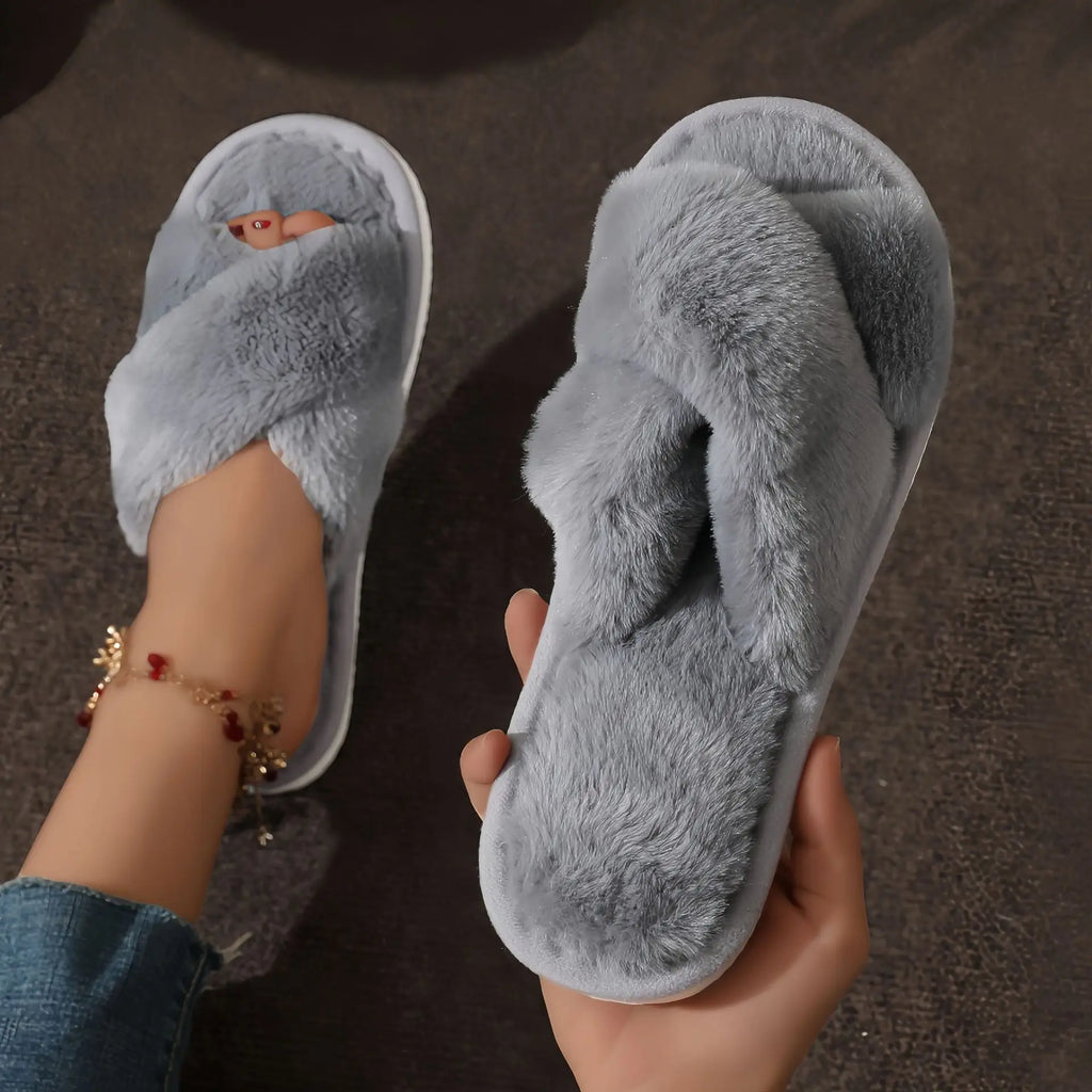 4-12 Sets Faux Fur Slippers