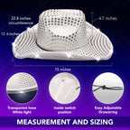 8-80PC Light Up LED Cowboy Hats