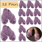 4-12 Sets Faux Fur Slippers