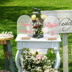 5-20PC Blank Frosted Arch Acrylic Sign with Wood Stand