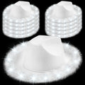 Light Up LED Cowboy Hat With Feather Optional Sunglasses