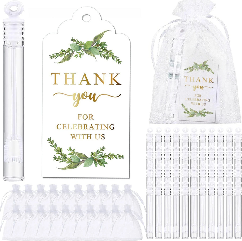 50/100PC Empty Bubble Wands with Gift Bag & Thank You Card
