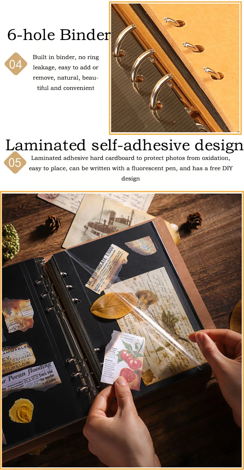 DIY Retro Leather Memory Book Photo Album