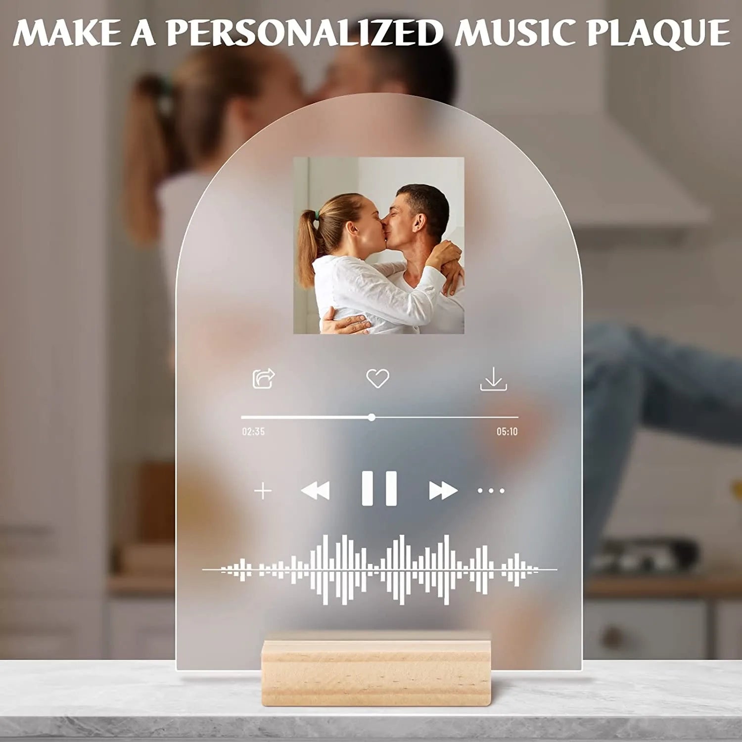 5-20PC Blank Frosted Arch Acrylic Sign with Wood Stand