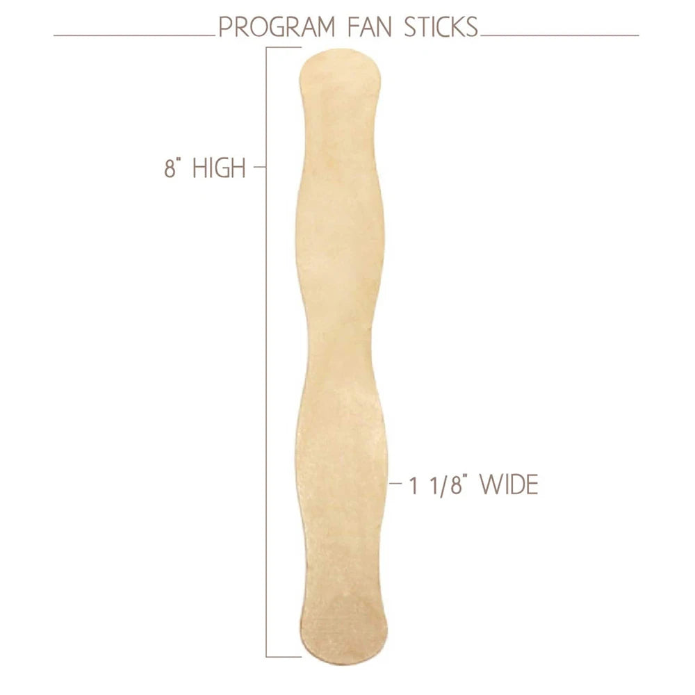 10/30PC Personalised Printed Paper Fans with Wooden Sticks