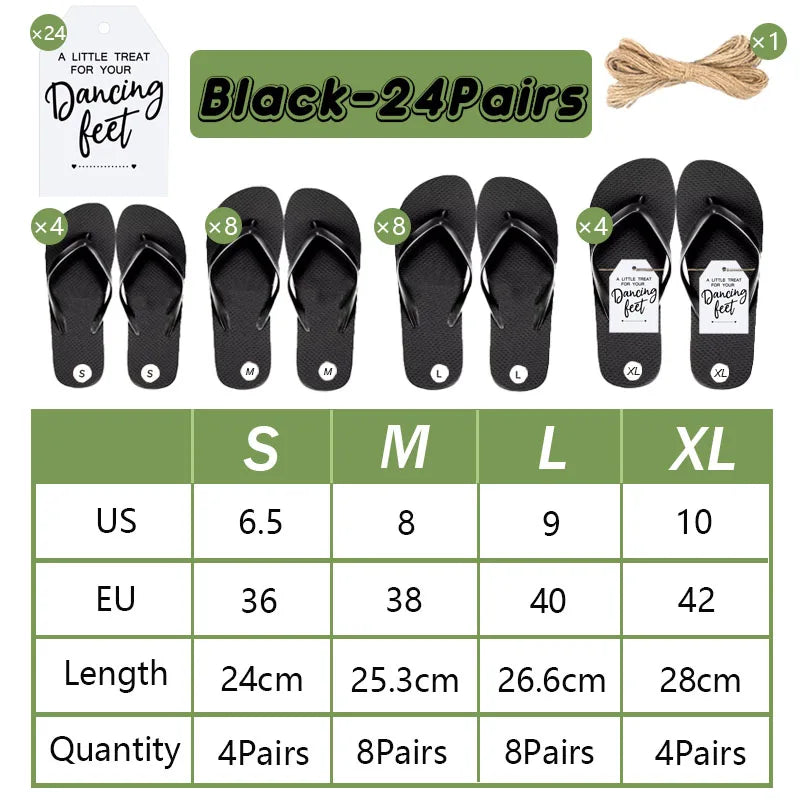 6-100 Pairs Flip Flops "A Little Treat For Your Dancing Feet" Tags