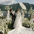 12-90PC 84CM White Paper Umbrella Parasol & Folding Hand Fan Set