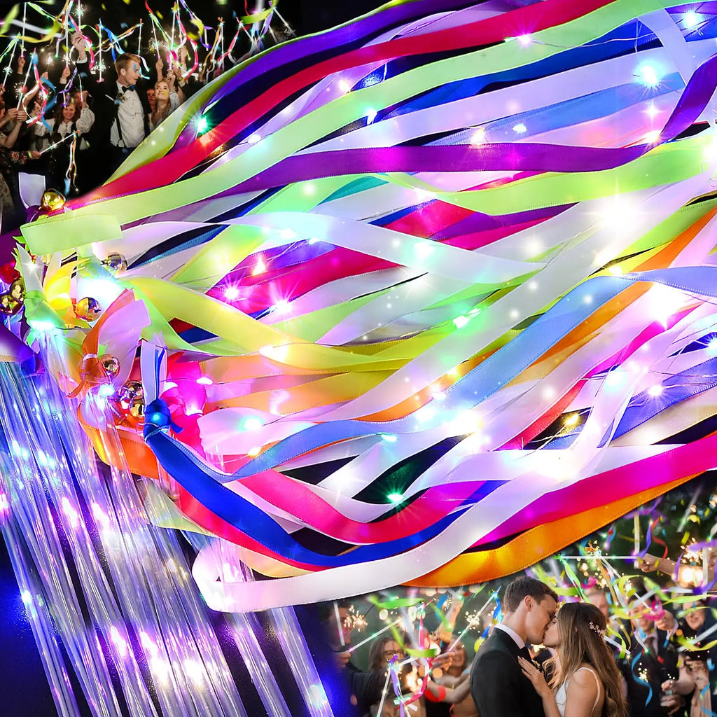 Light-Up LED Ribbons Wands Streamers Sticks with Bells