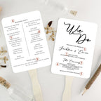 10/30PC Personalised Printed Paper Fans with Wooden Sticks