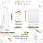50/100PC Empty Bubble Wands with Gift Bag & Thank You Card