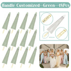 24-90PC 84CM Customised Wooden Handle Paper Umbrellas Parasols